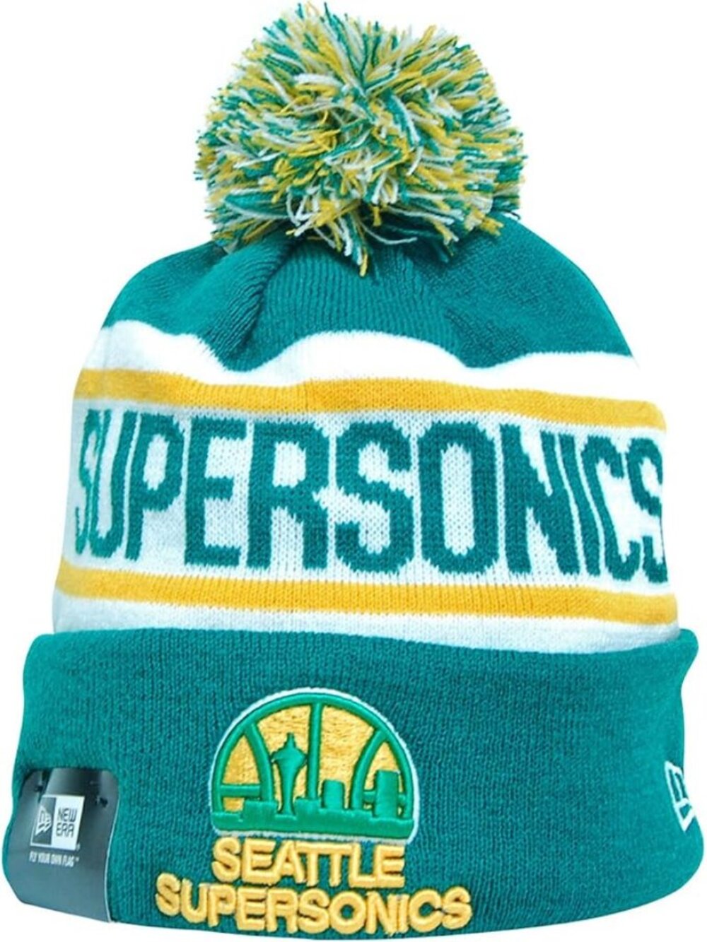 New Era NBA Seattle Supersonics Adult Biggest Fan Redux Knit Hat